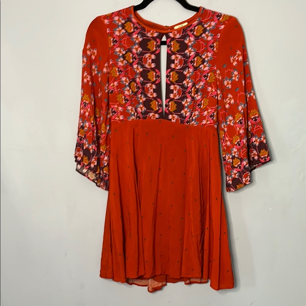 Urban Outfitters Bohemian ecote Brand Floral Patterned Red Mini Dress